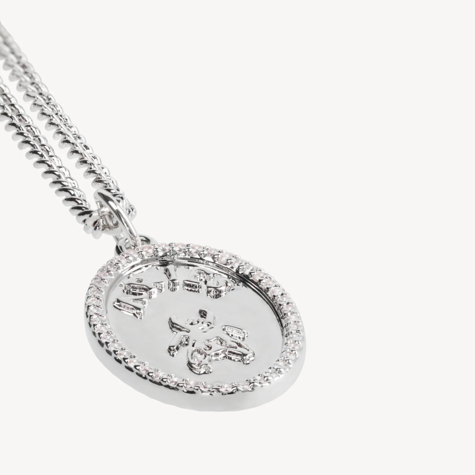 Chain Necklace With Fly Paved Silver