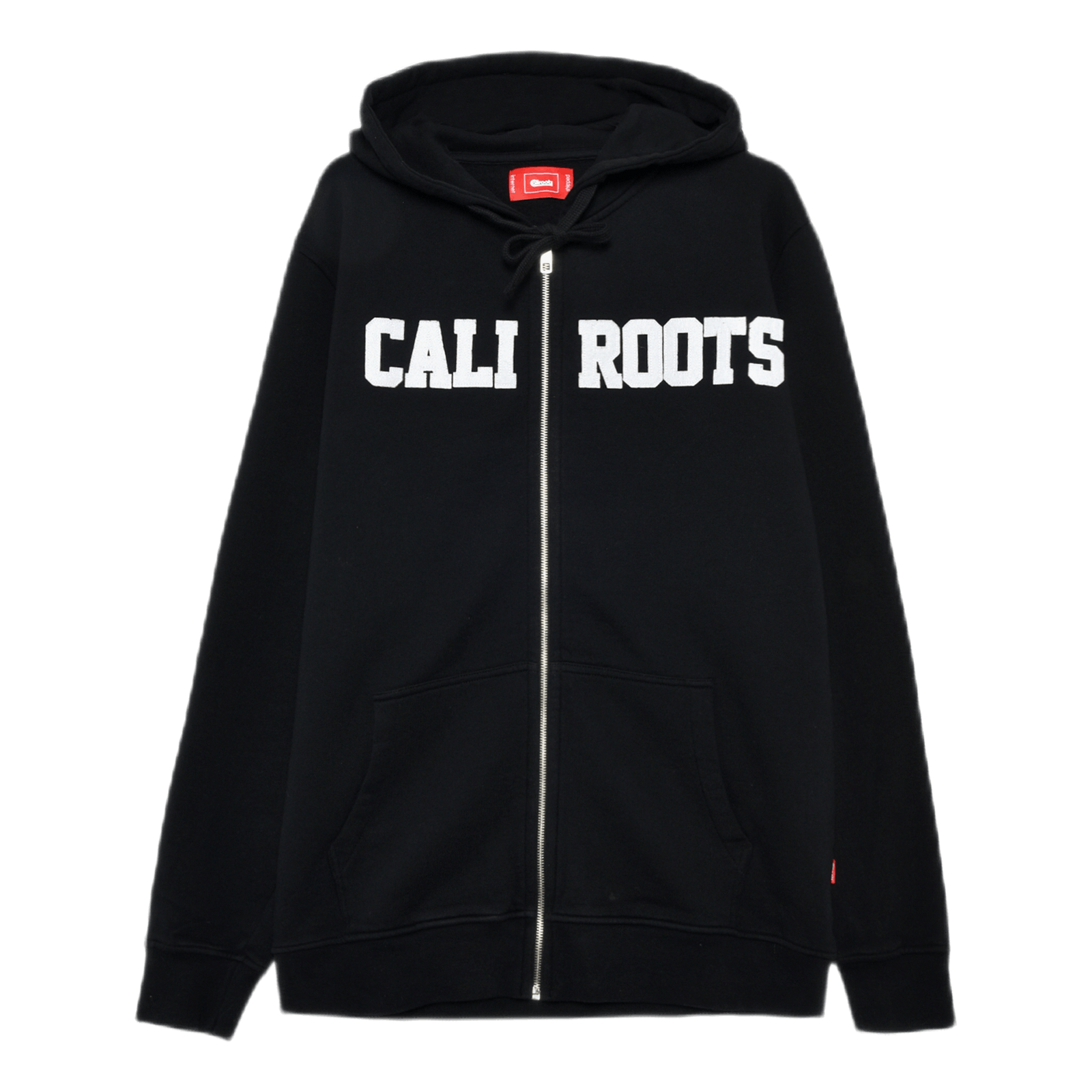 Felt Logo Zip Hoodie Black