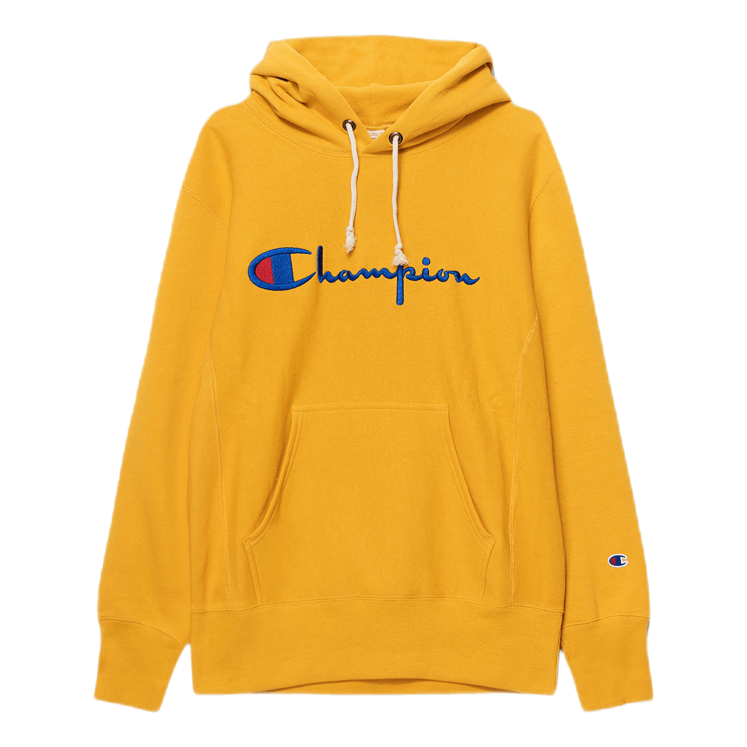 Reverse Weave Pullover Hood Yellow