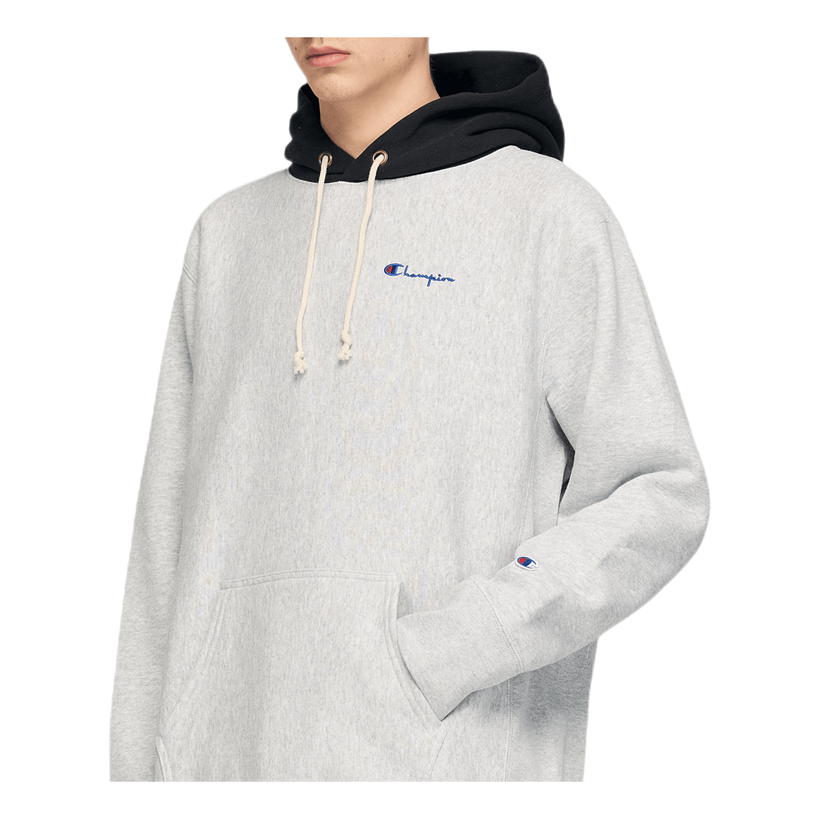 Color Block Hooded Sweatshirt Gray