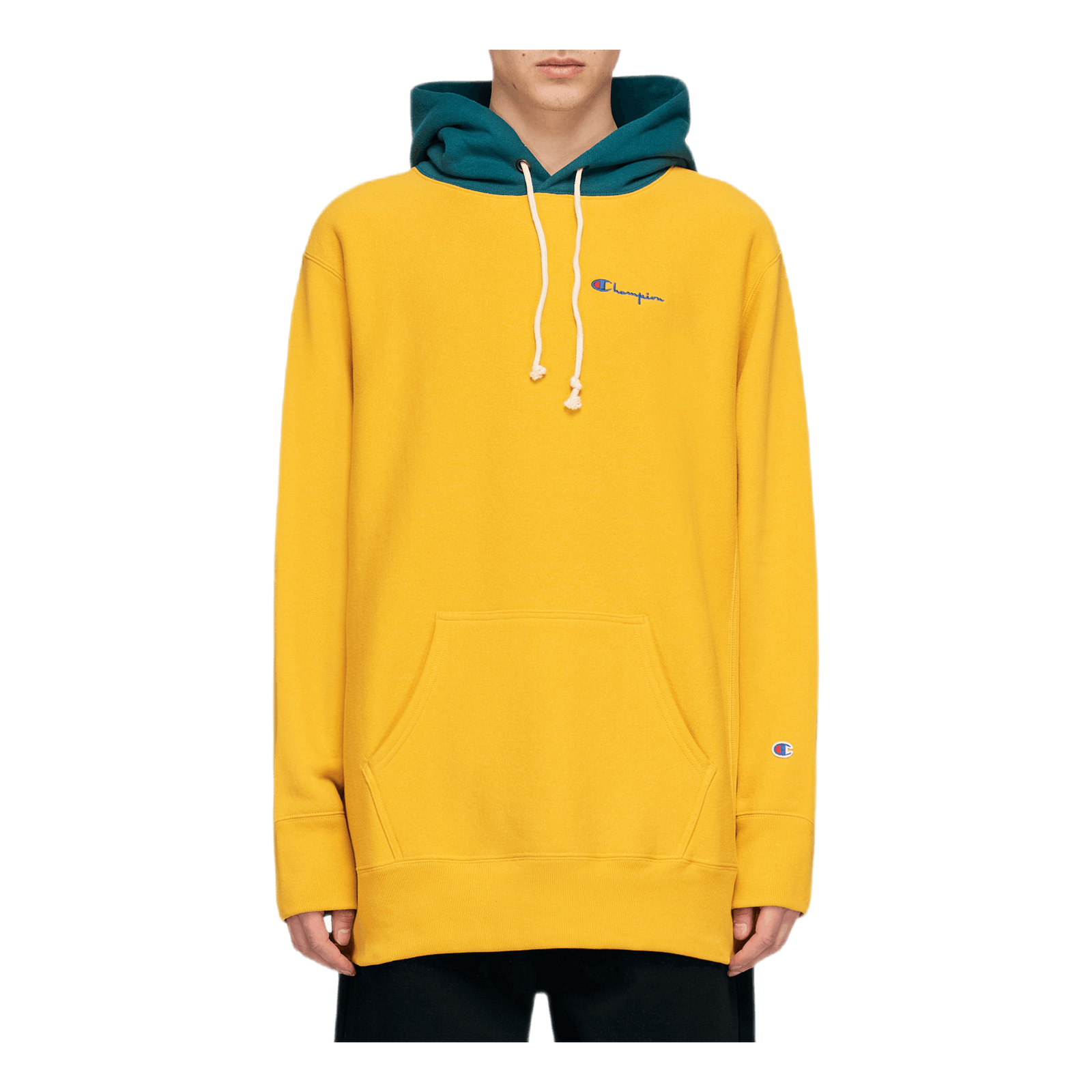 Color Block Hooded Sweatshirt Yellow
