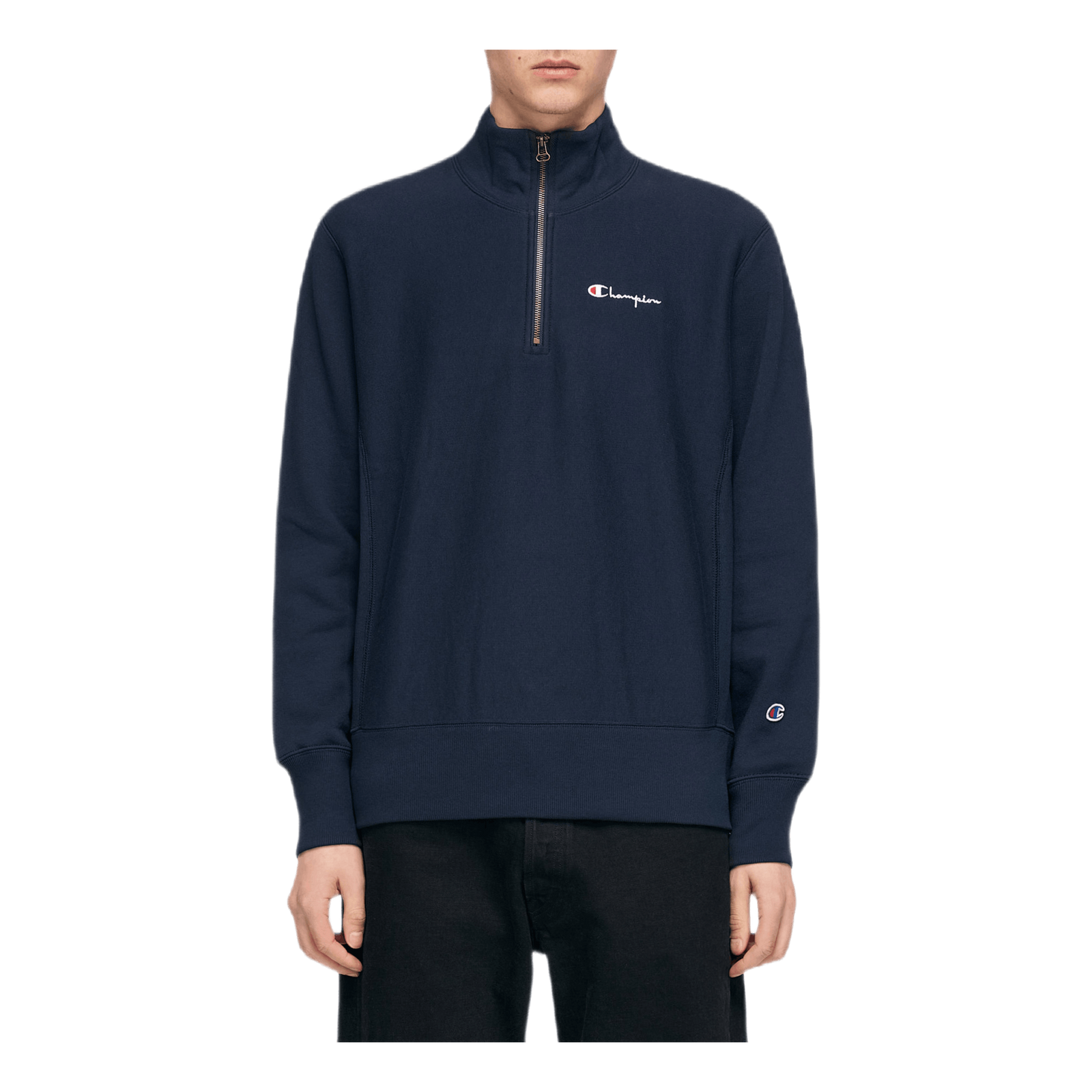 Small Script Half Zip Sweatshi Blue