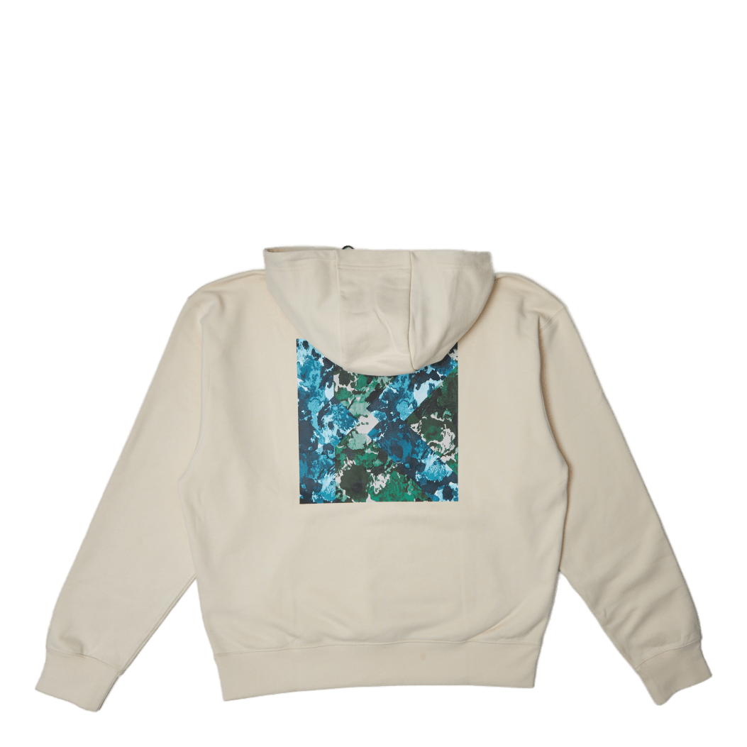 Oversized Brushed Camo Hooded White