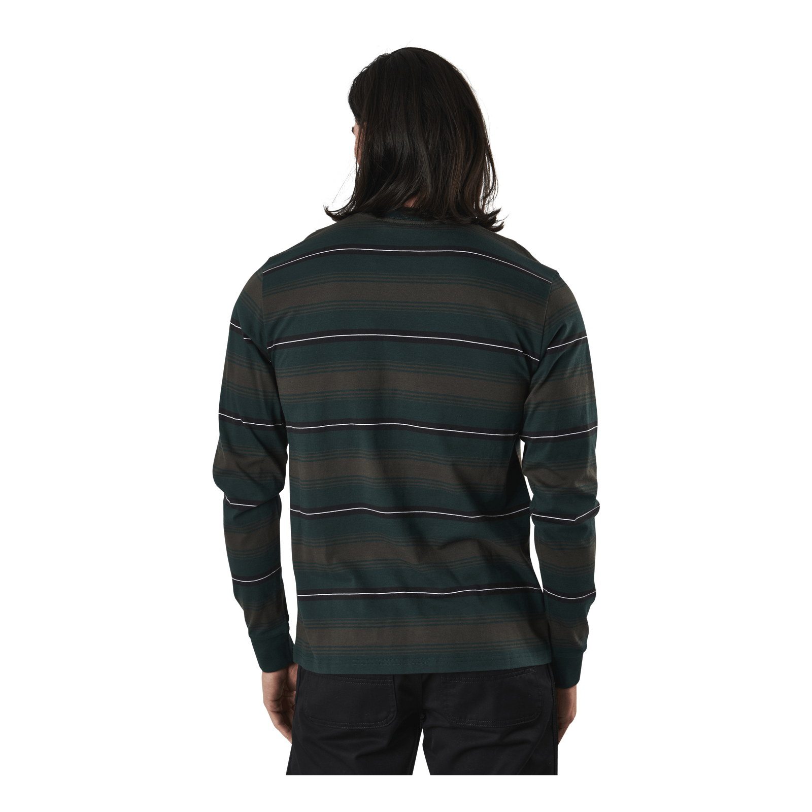 L/s Buren T-shirt Buren Stripe, Bottle Green