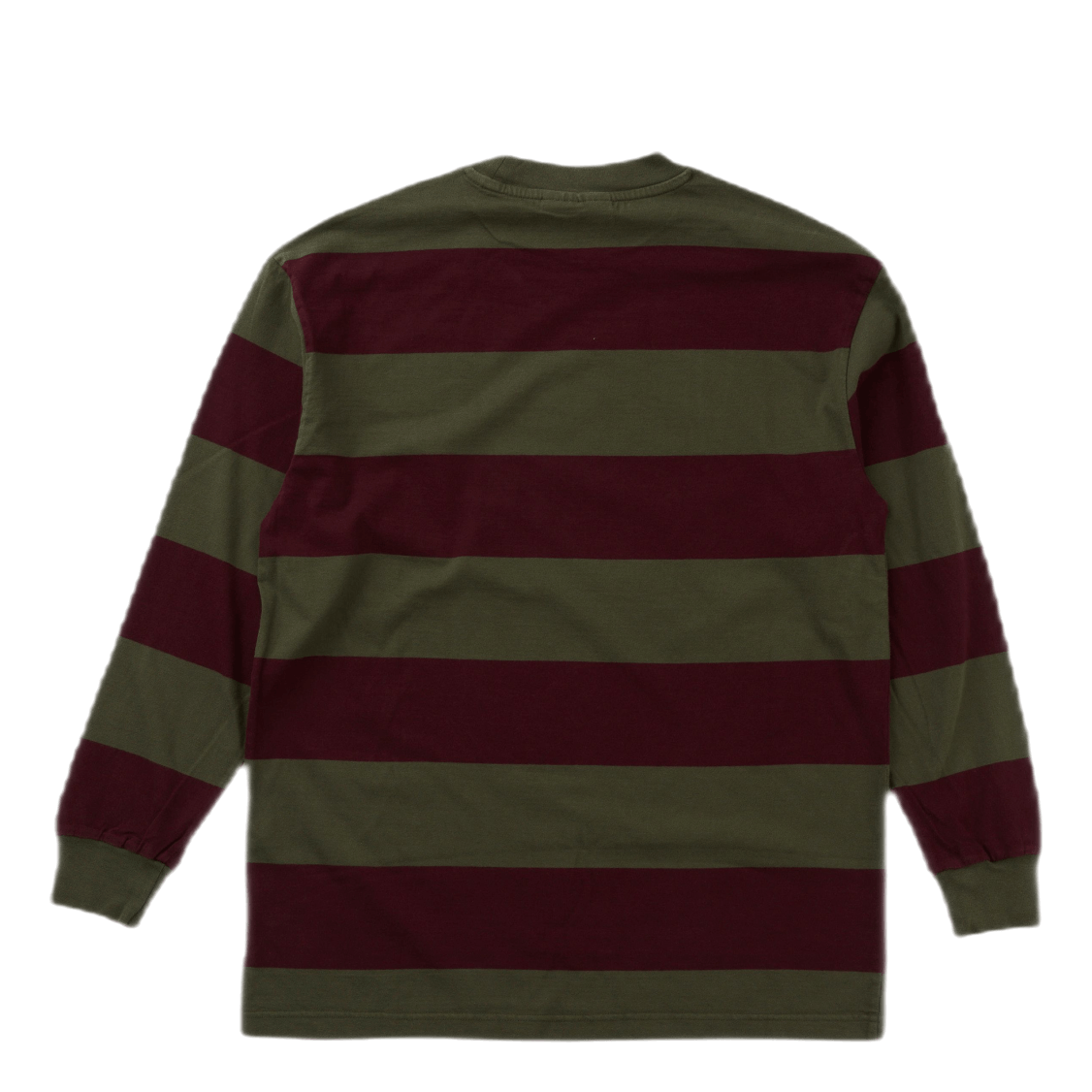 Boxy Tee Long Sleeve Burgundy Stripe