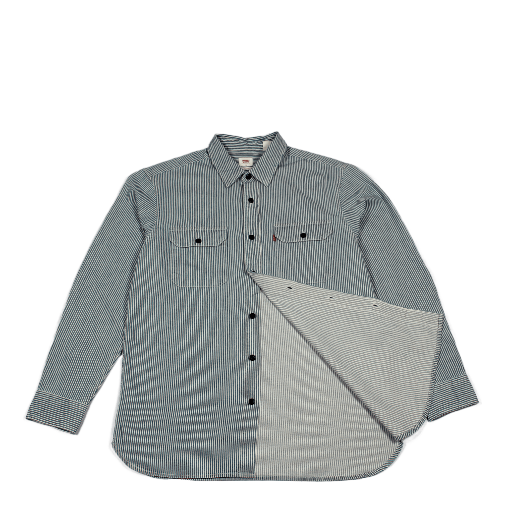 Classic Worker Hickory Stripe Dark Indigo - Flat Finish