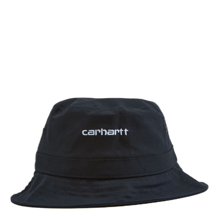 Script Bucket Hat Cotton Canva Black / White