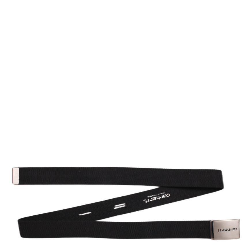 Clip Belt Chrome Polyester Can Black