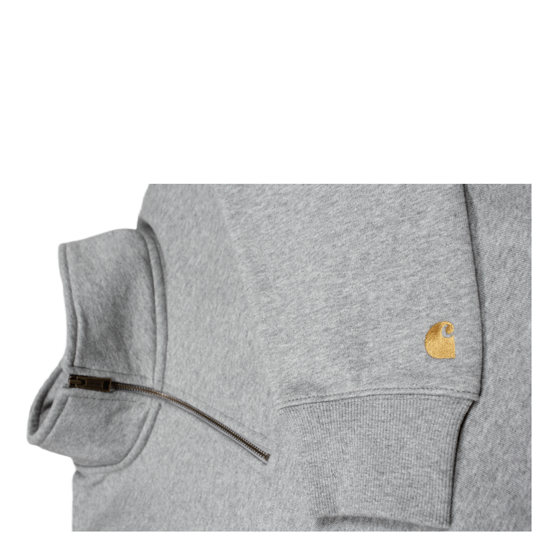 Chase Neck Zip Sweat Cotton/po Grey Heather / Gold
