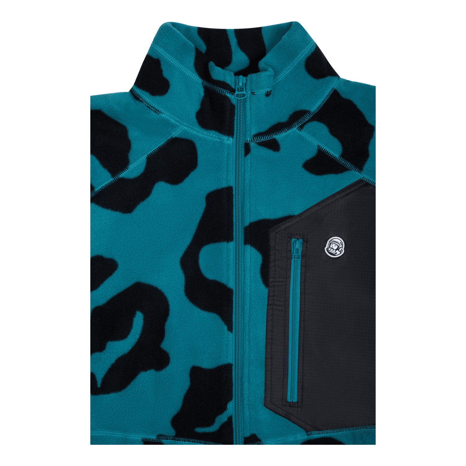 Leopard Zip Fleece Teal Teal