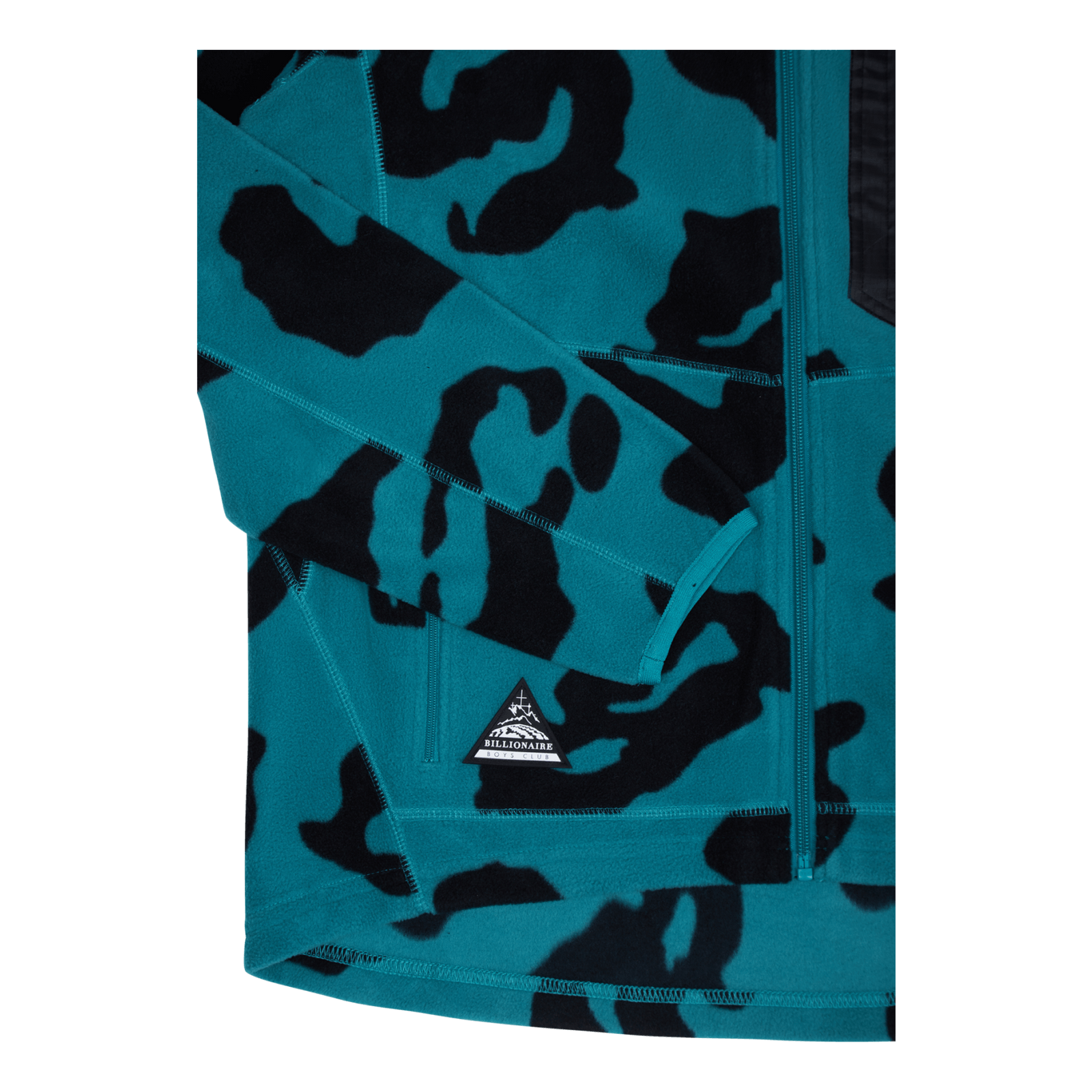 Leopard Zip Fleece Teal Teal