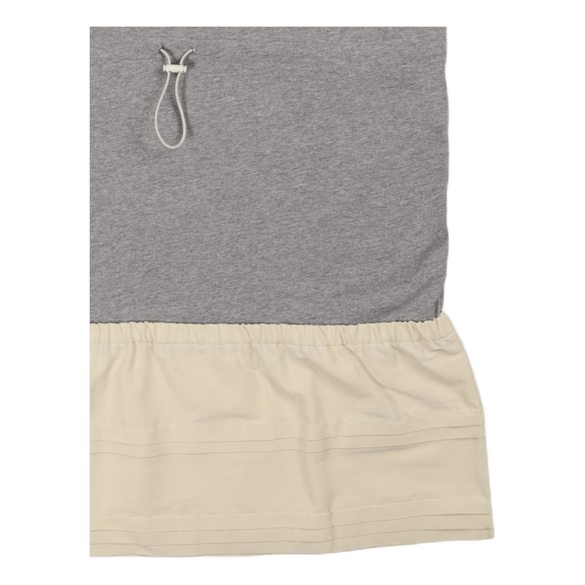 Dual Material T-shirt Dress Pearl Grey