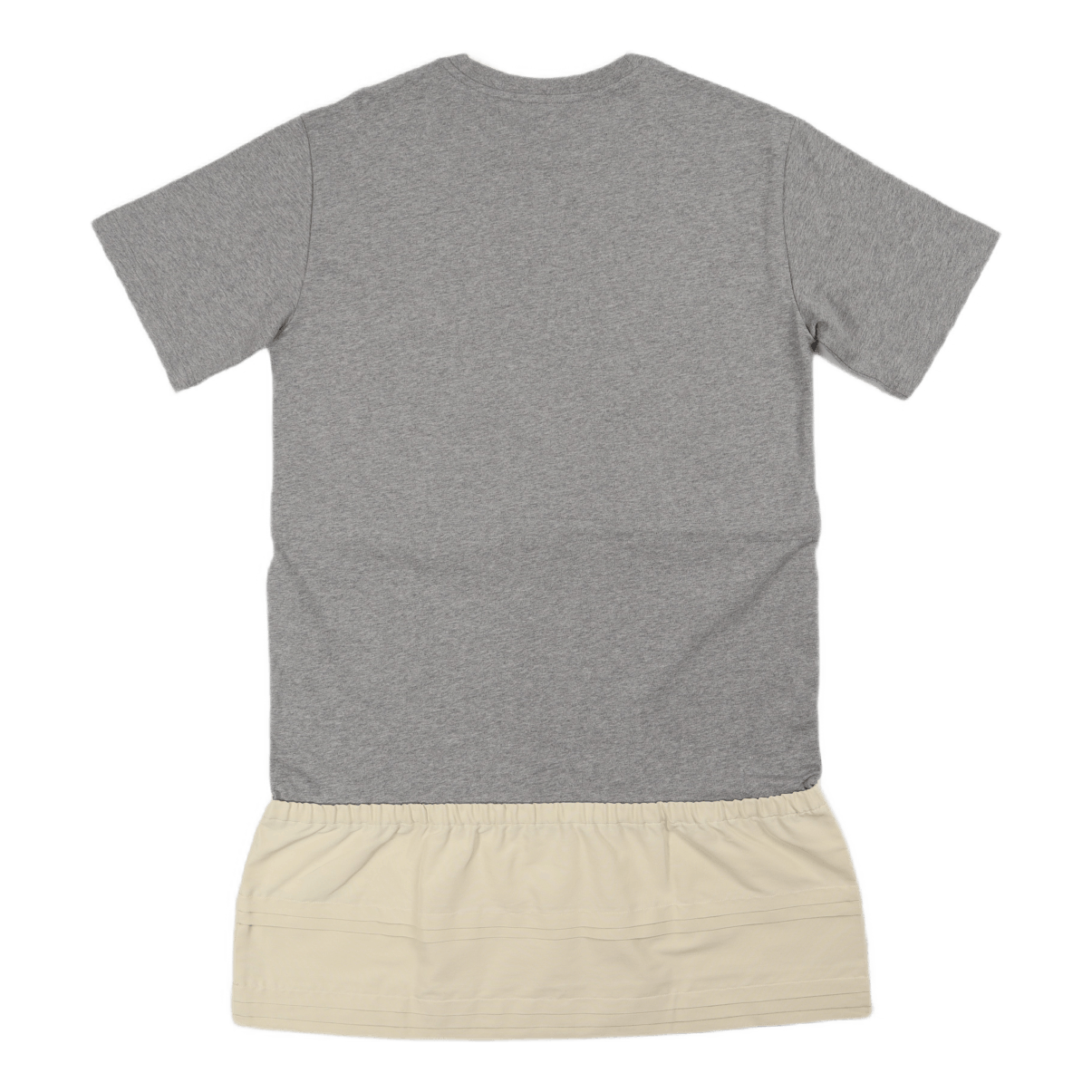 Dual Material T-shirt Dress Pearl Grey
