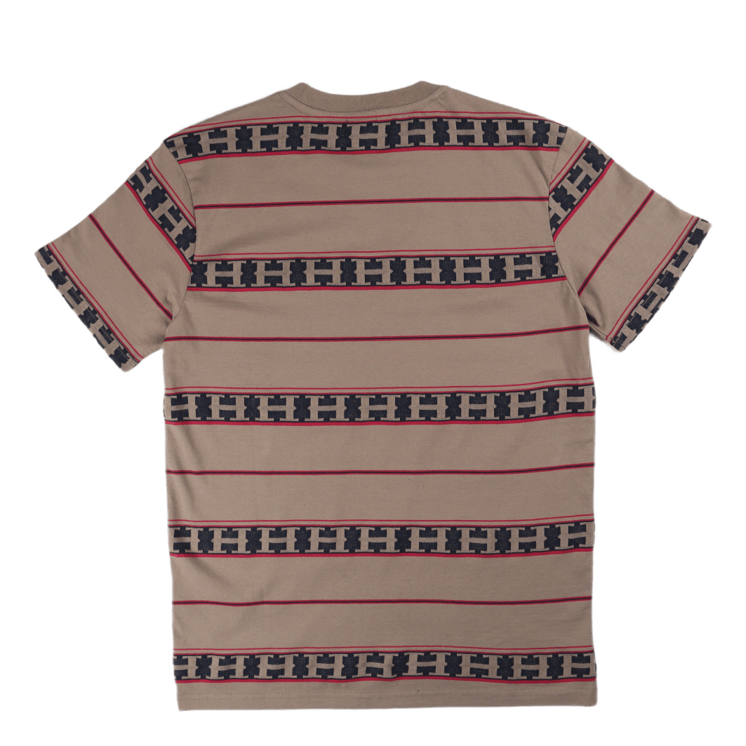 Palisades Stripe S/s Knit Top Walnut