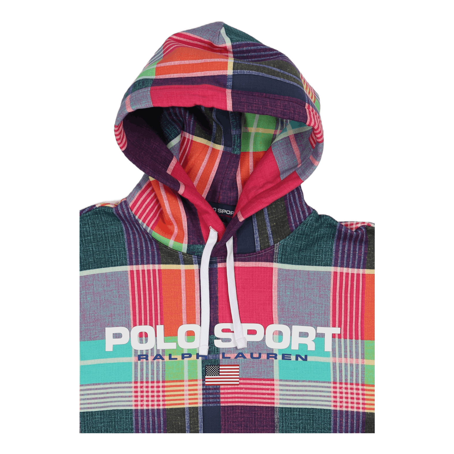 Polo Sport Madras-Print Hoodie Madras Print Pink Multi