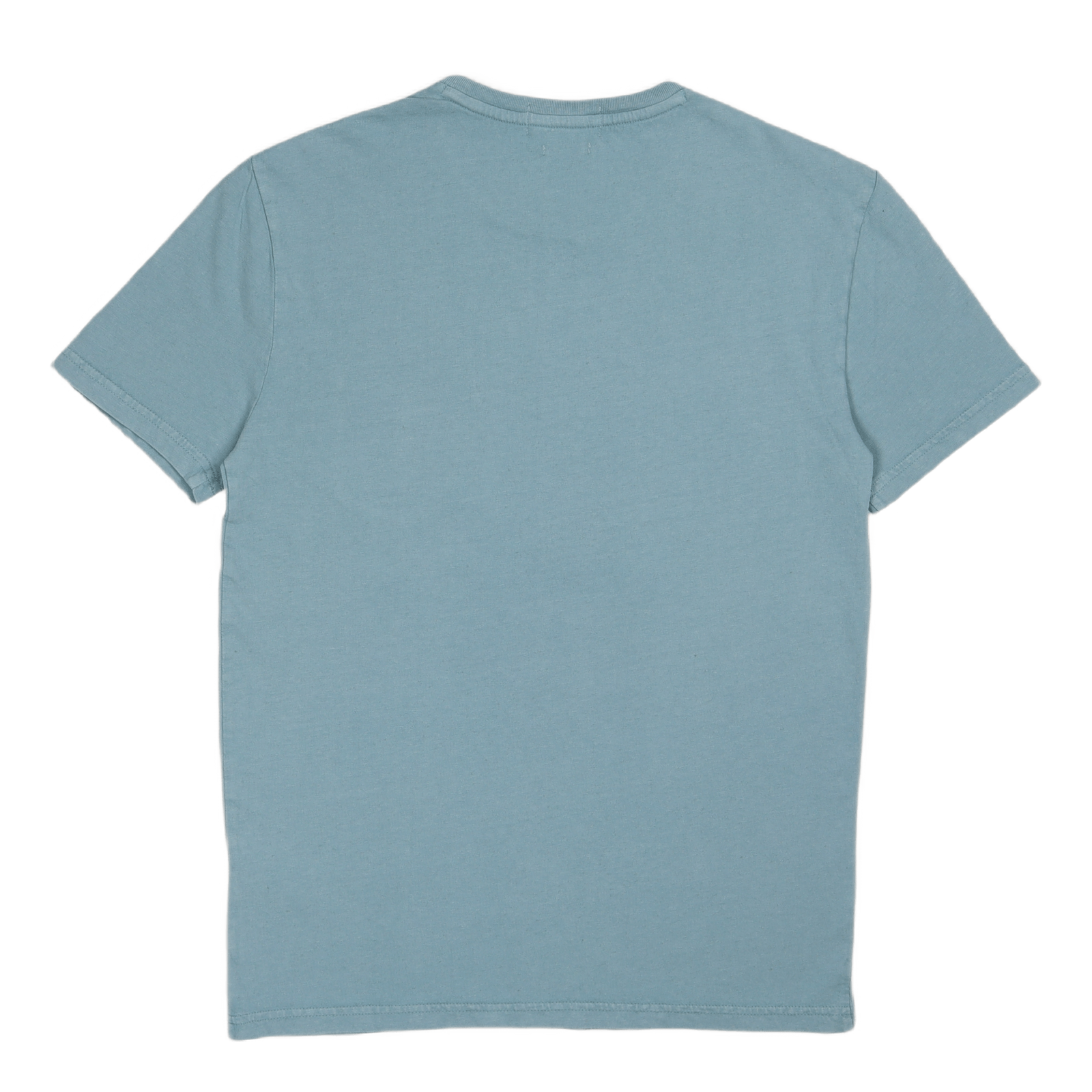 Custom Slim Cotton-Linen Pocket T-Shirt Blue Note