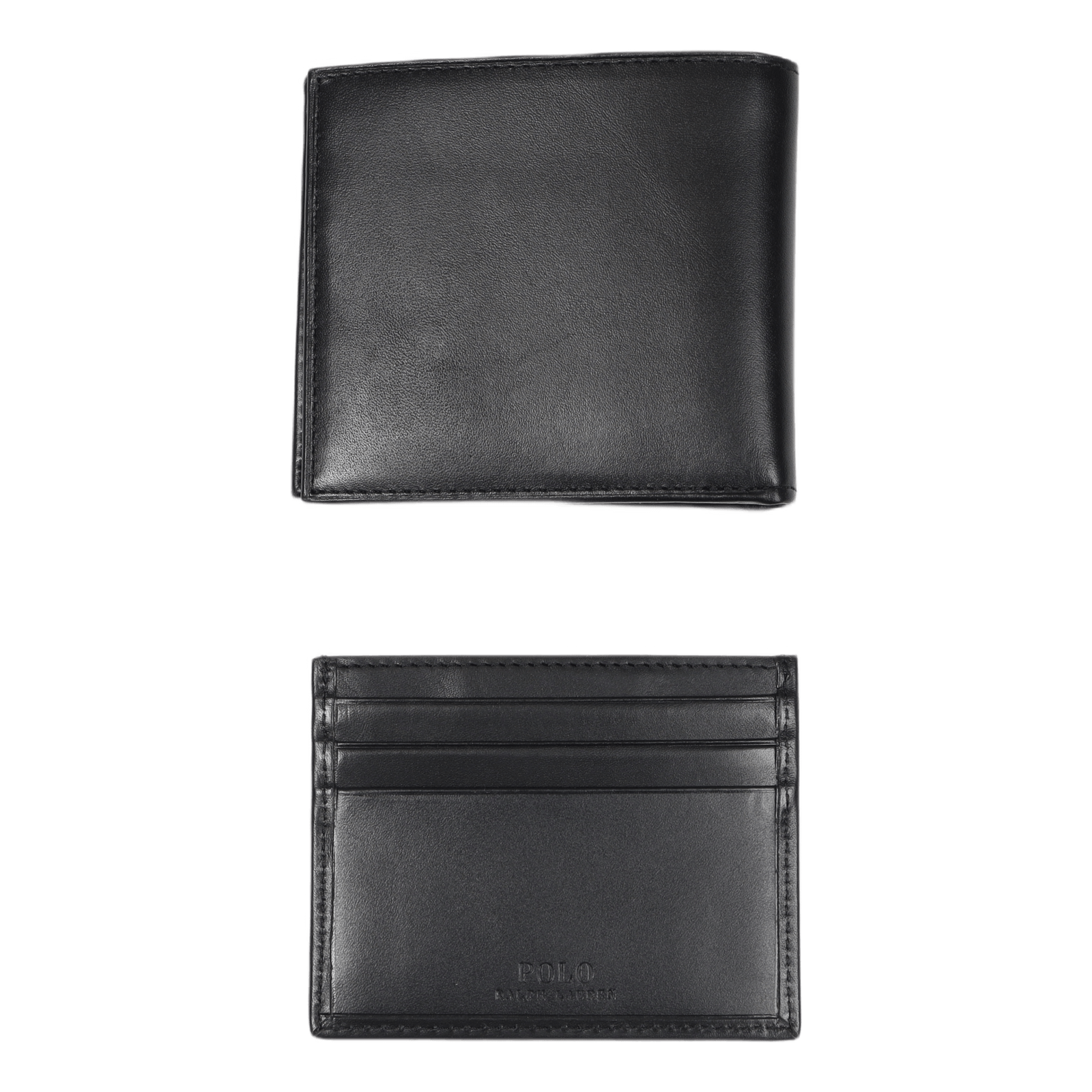 Leather Wallet & Card Case Gift Set Black