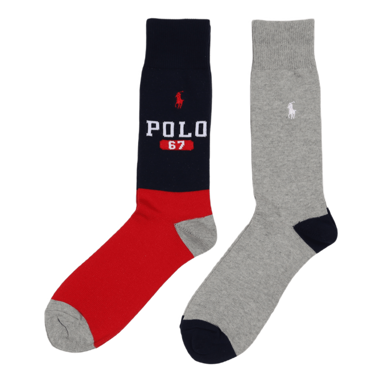 Color-Blocked Crew Sock 2-Pack 2Pk Nvy Red/Andover Htr