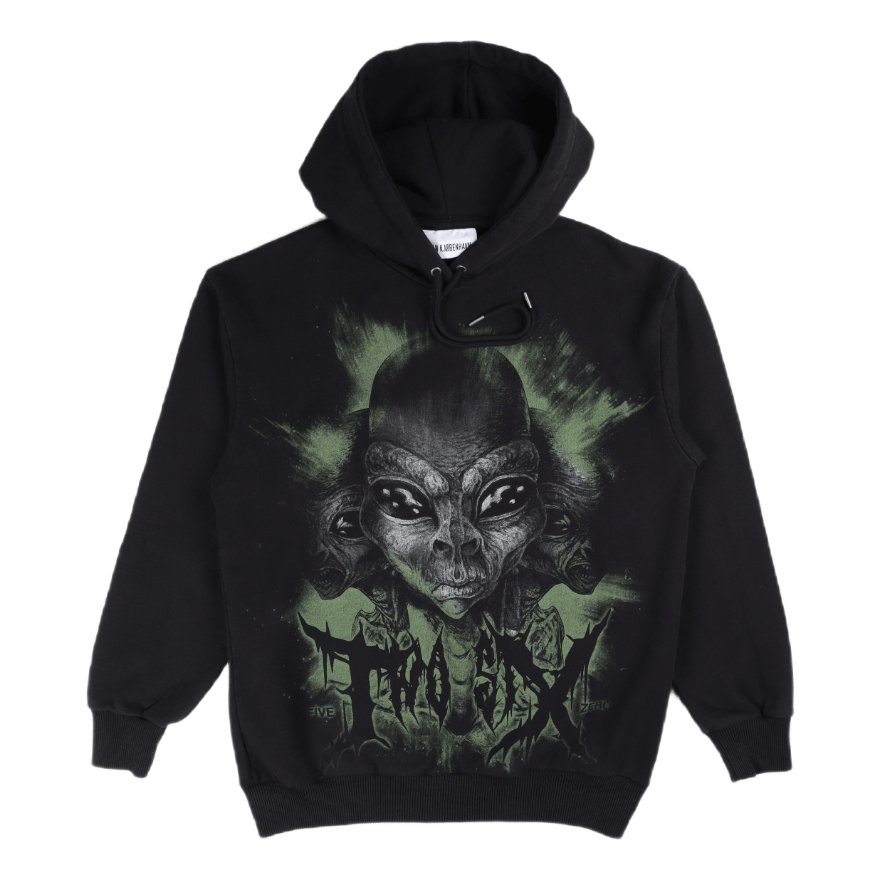 Artwork Hoodie Faded Black Alien