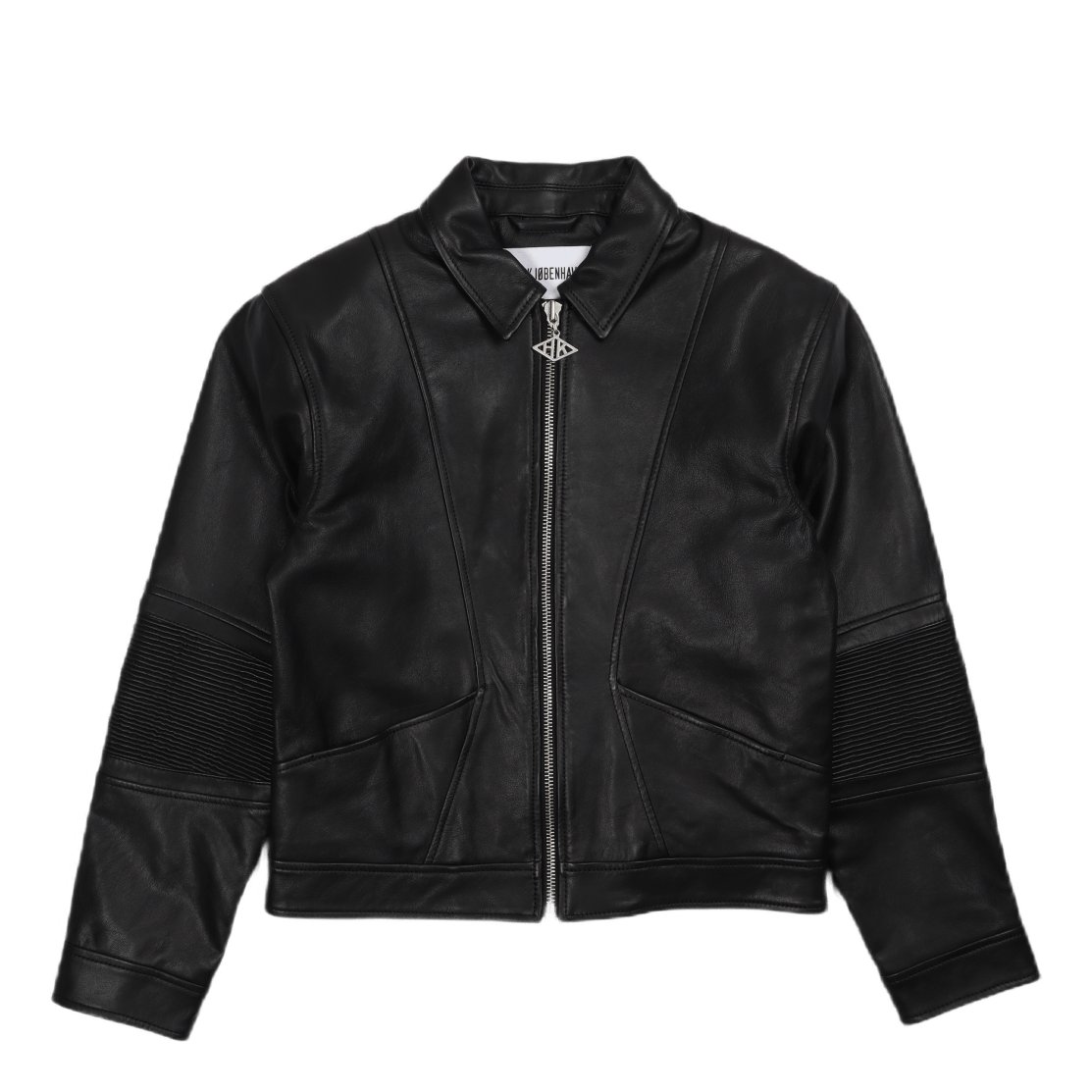 Cropped Leather Jacket Black Leather