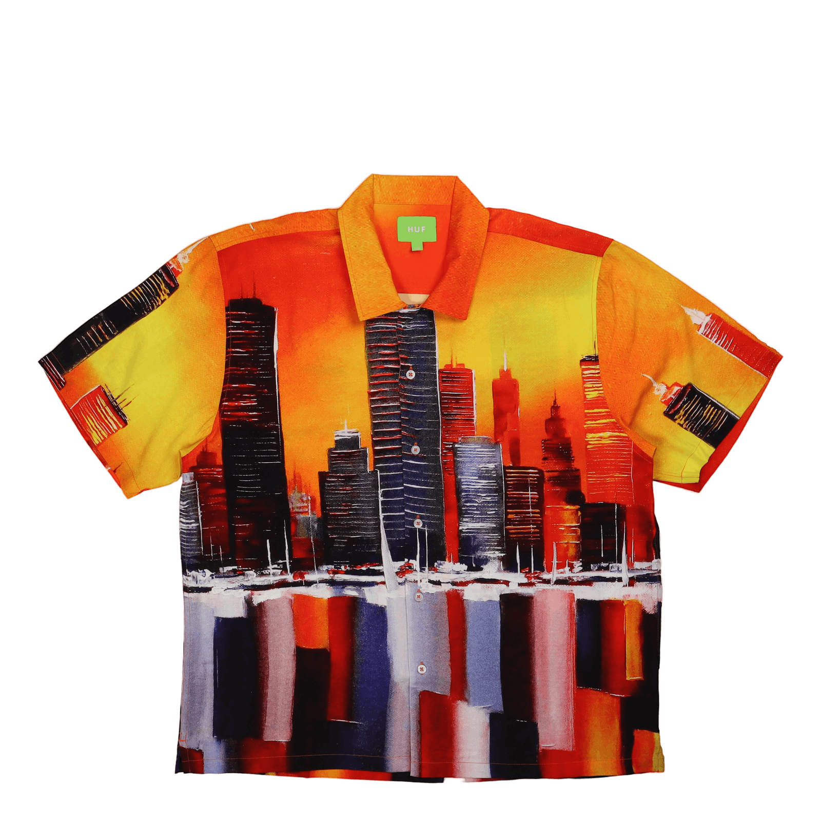 Concrete Jungle S/s Woven Top Orange