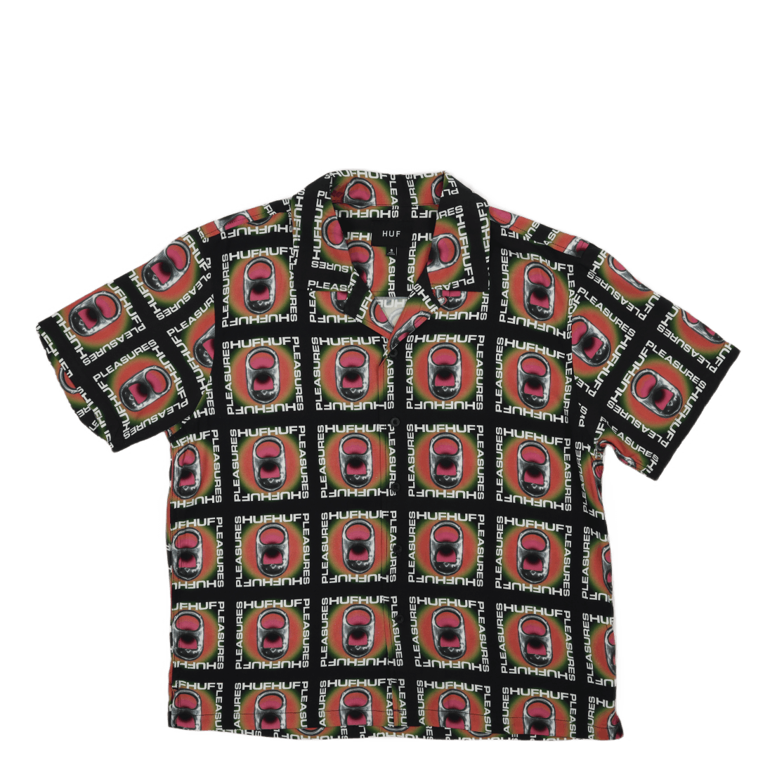 HUF X PLEASURES POP TOP RAYON WOVEN SHIRT BLACK