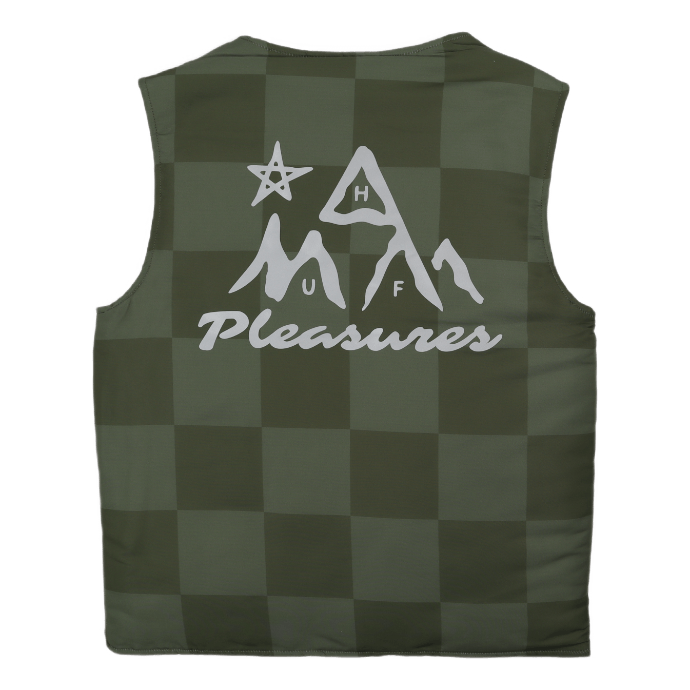 HUF X PLEASURES MIDLAND VEST OLIVE