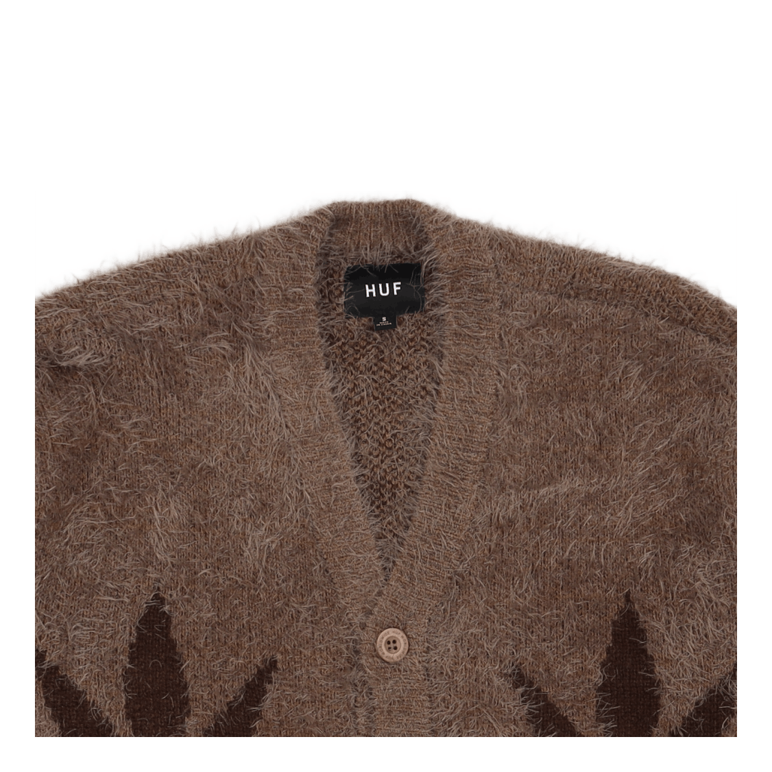 HUF X PLEASURES OUTRO CARDIGAN BROWN