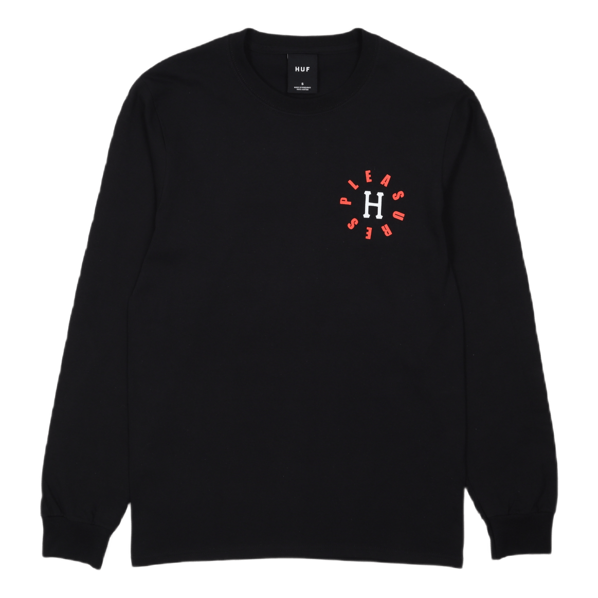 HUF X PLEASURES 12 GALAXIES L/S TEE BLACK