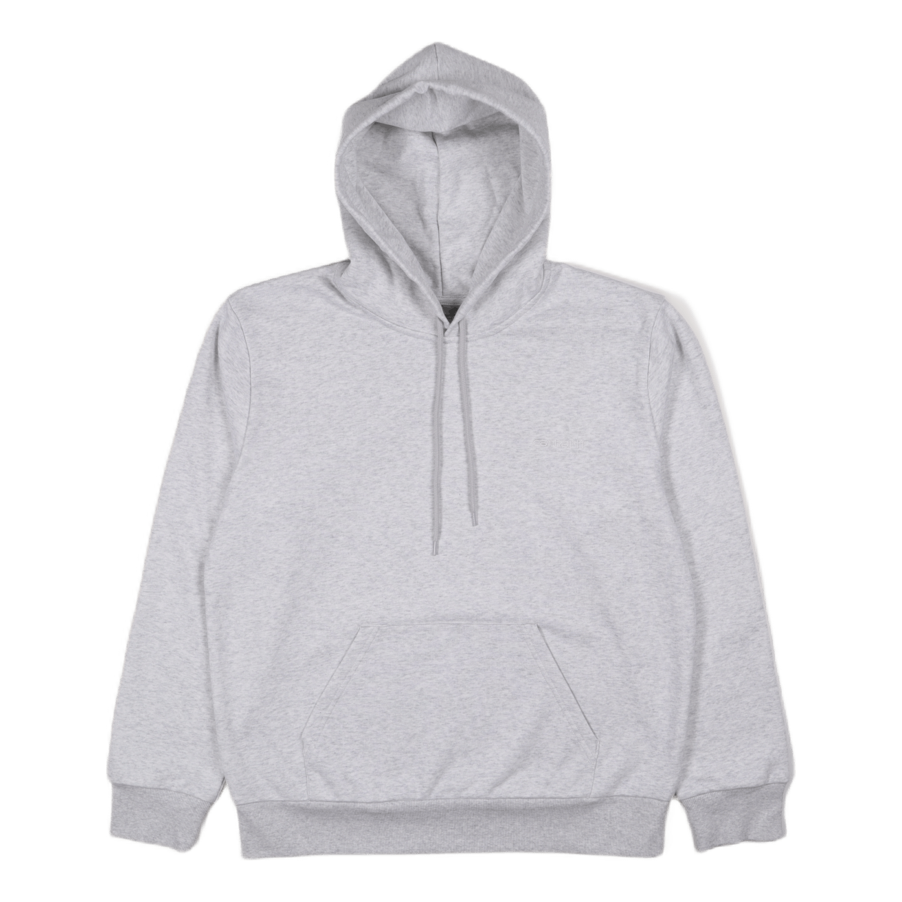 Hooded Script Embroidery Sweat Ash Heather / White