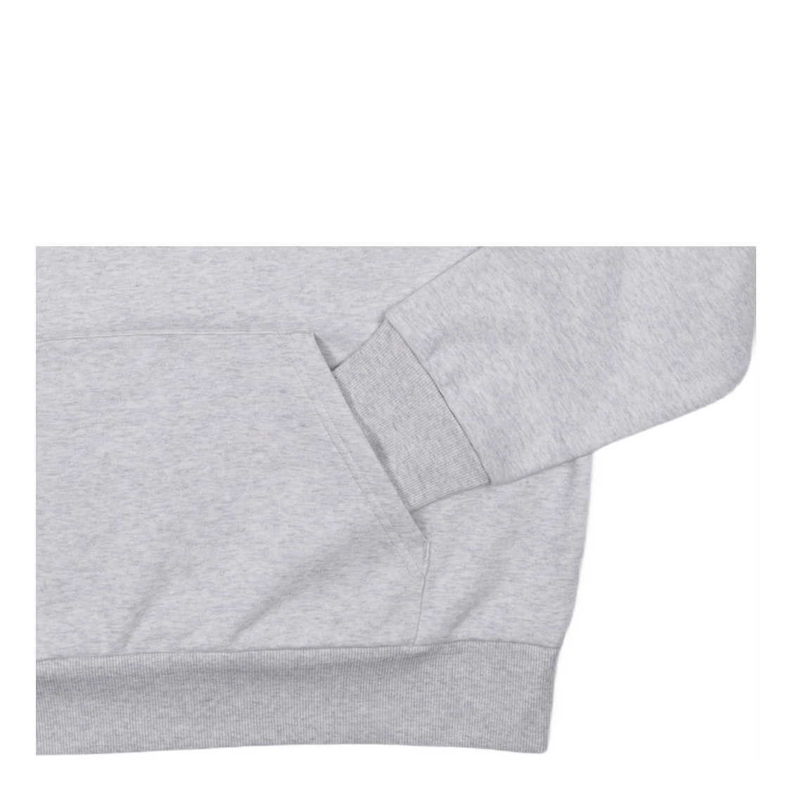 Hooded Script Embroidery Sweat Ash Heather / White