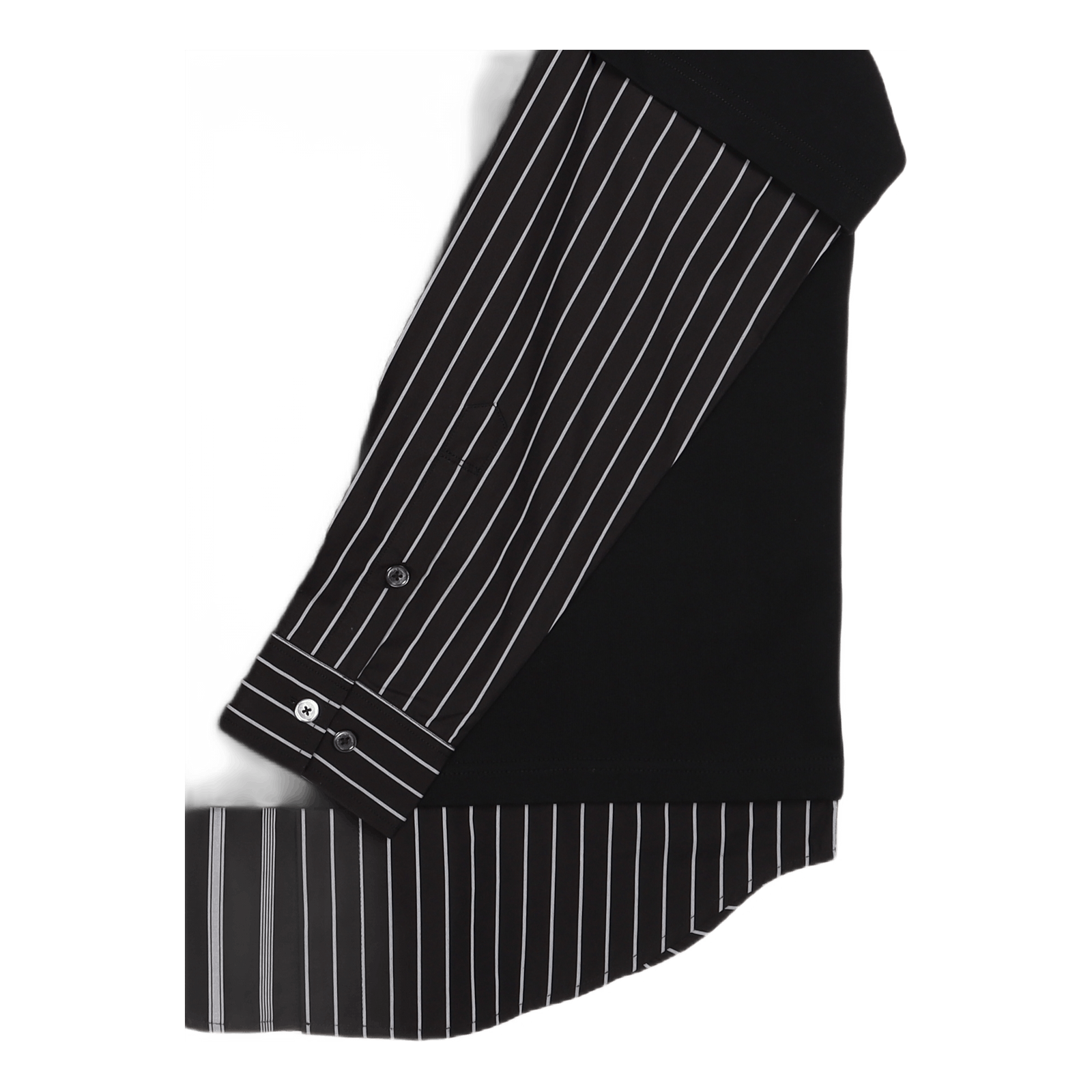 Shirting Panelled Sweater Black