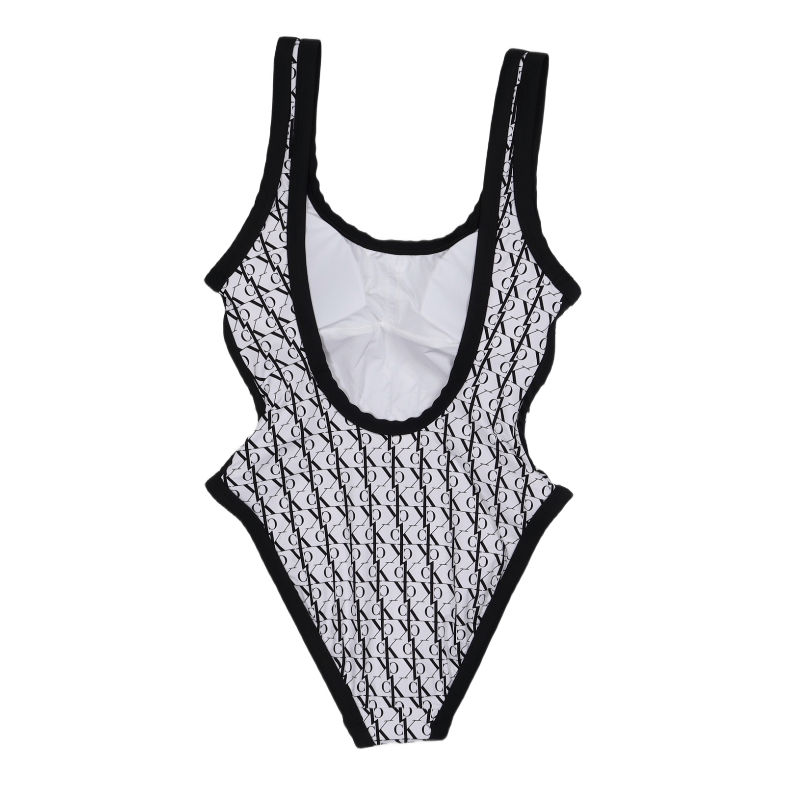 Scoop Back One Piece-rp Monogram White
