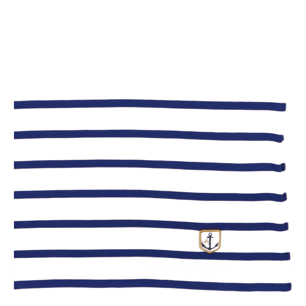 Striped Breton Shirt "hoëdic" White/ Royal Blue