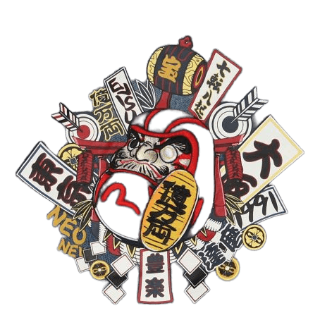 Daruma Komainu X Bonsaii Emb D Indigo Mid Tone