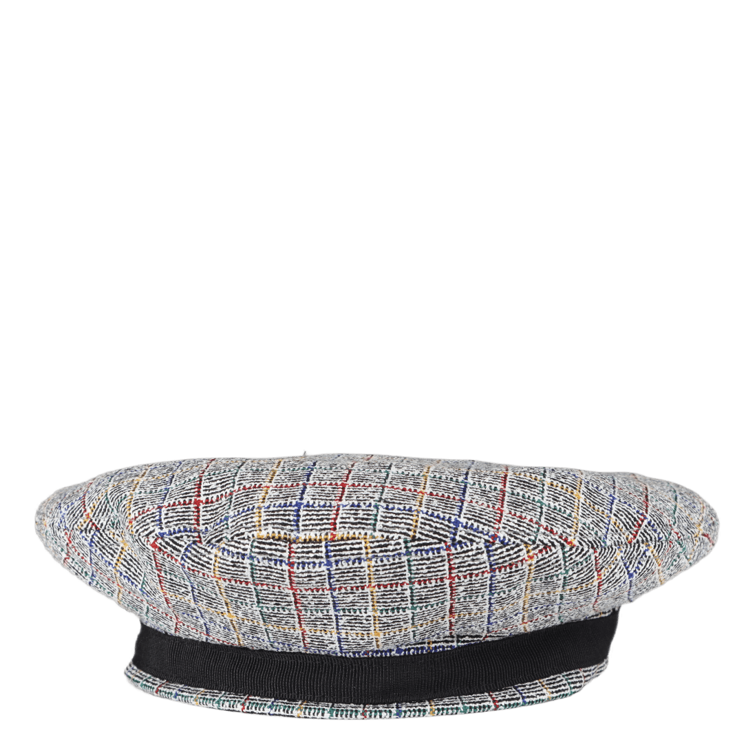 Beret Black/multi Check Bouclé