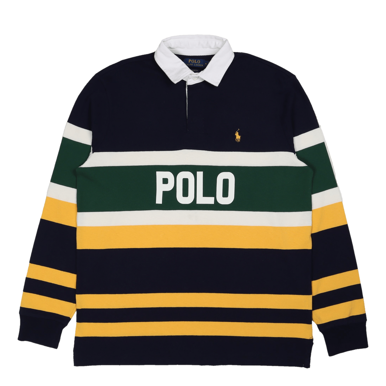 Classic Fit Striped Logo Rugby Shirt Cruise Navy Multi