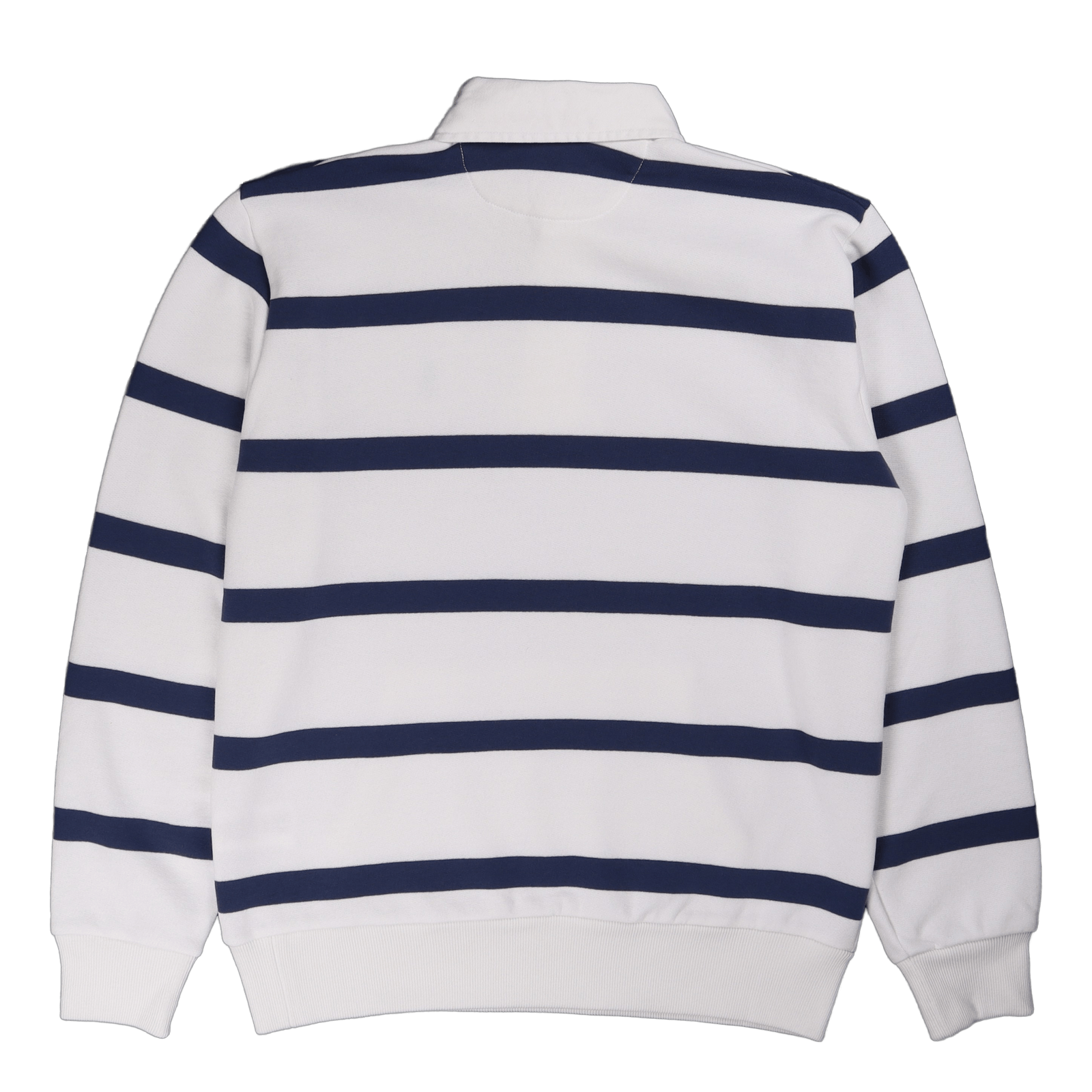The RL Fleece Striped Rugby White/Light Navy