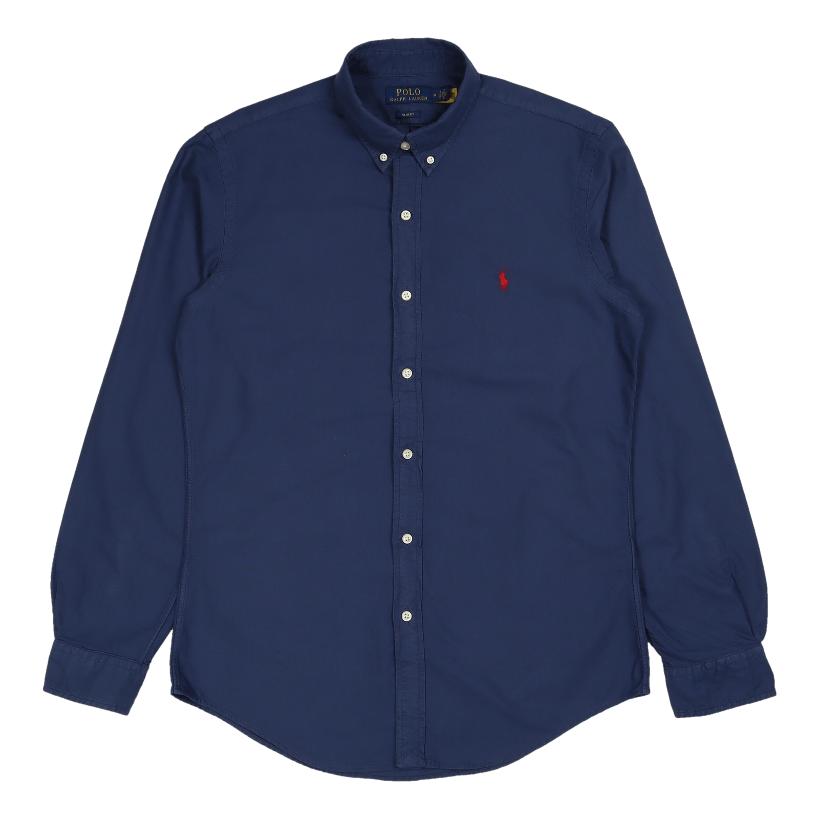 Slim Fit Garment-Dyed Oxford Shirt Light Navy