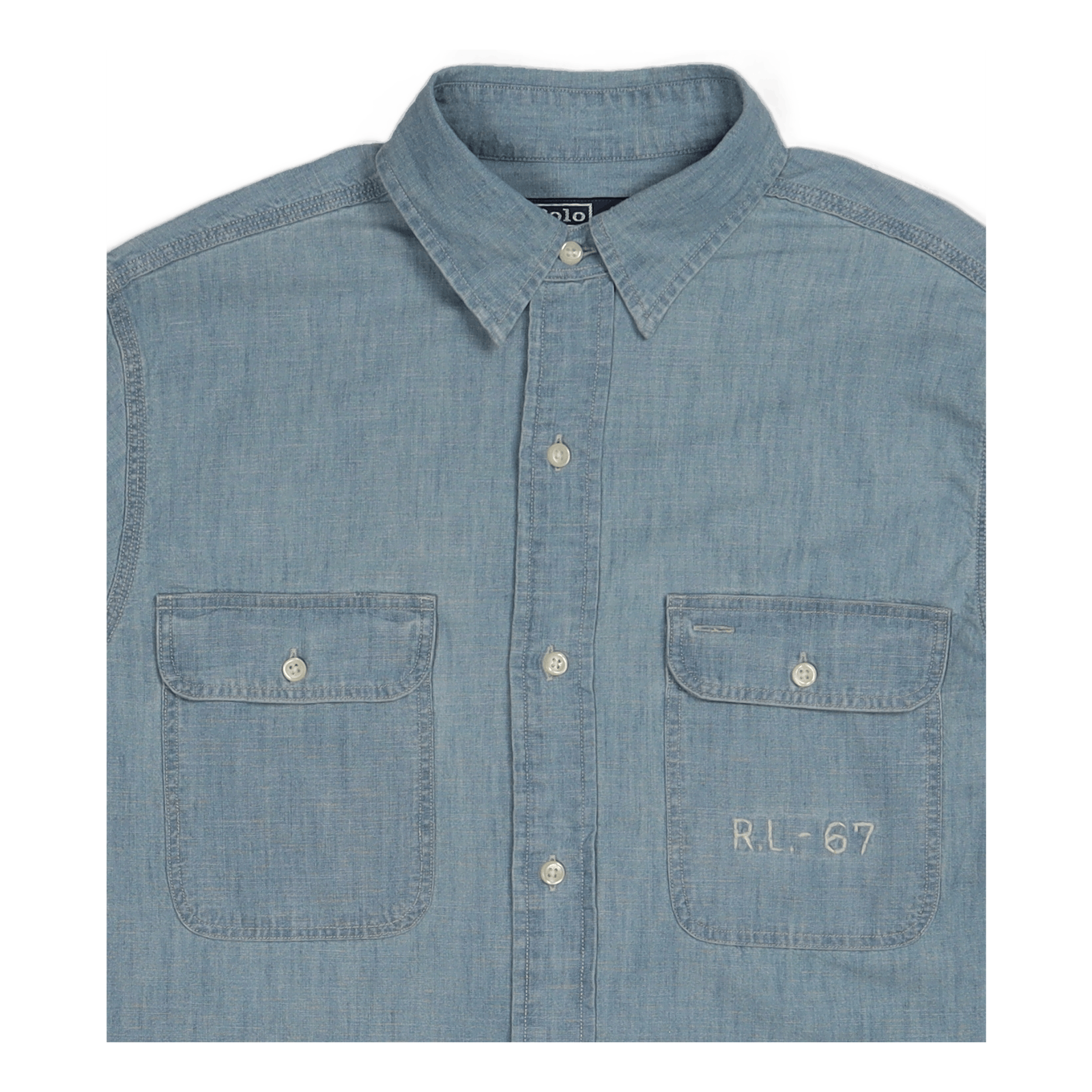 Classic Fit Flag Chambray Workshirt 5694 Light Indigo