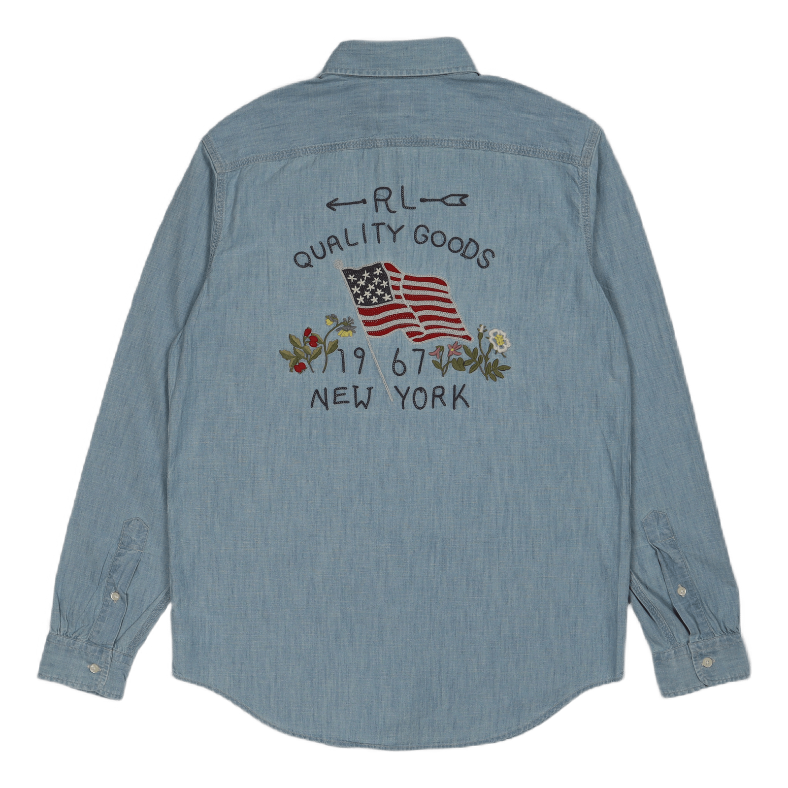 Classic Fit Flag Chambray Workshirt 5694 Light Indigo