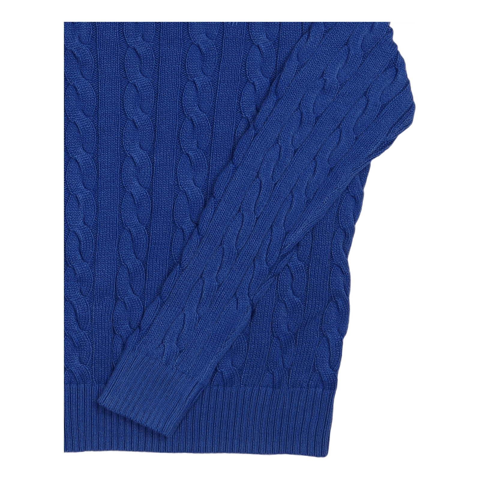 Garment-Dyed Cable-Knit Cotton Sweater Blue Gmd