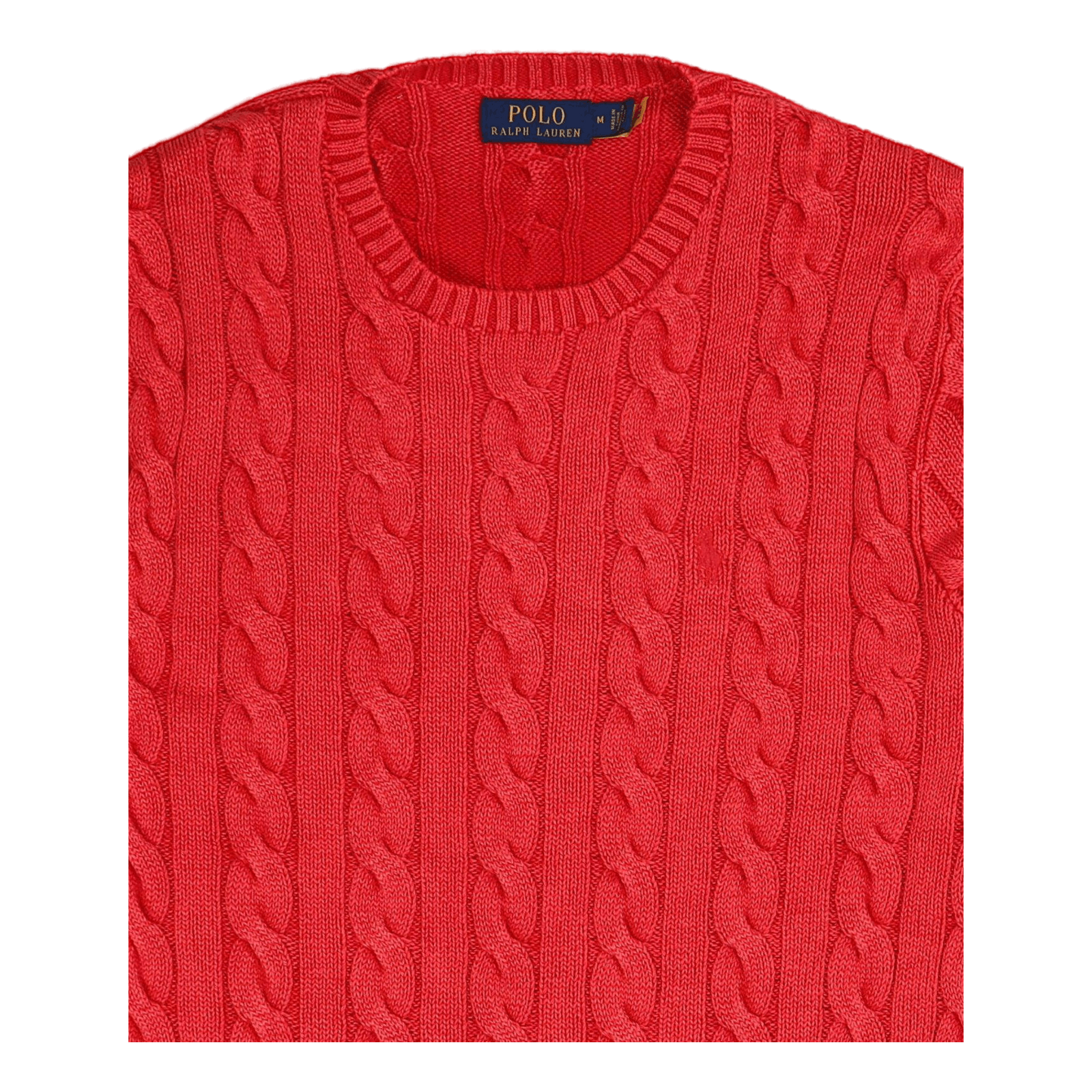 Garment-Dyed Cable-Knit Cotton Sweater Red Gmd