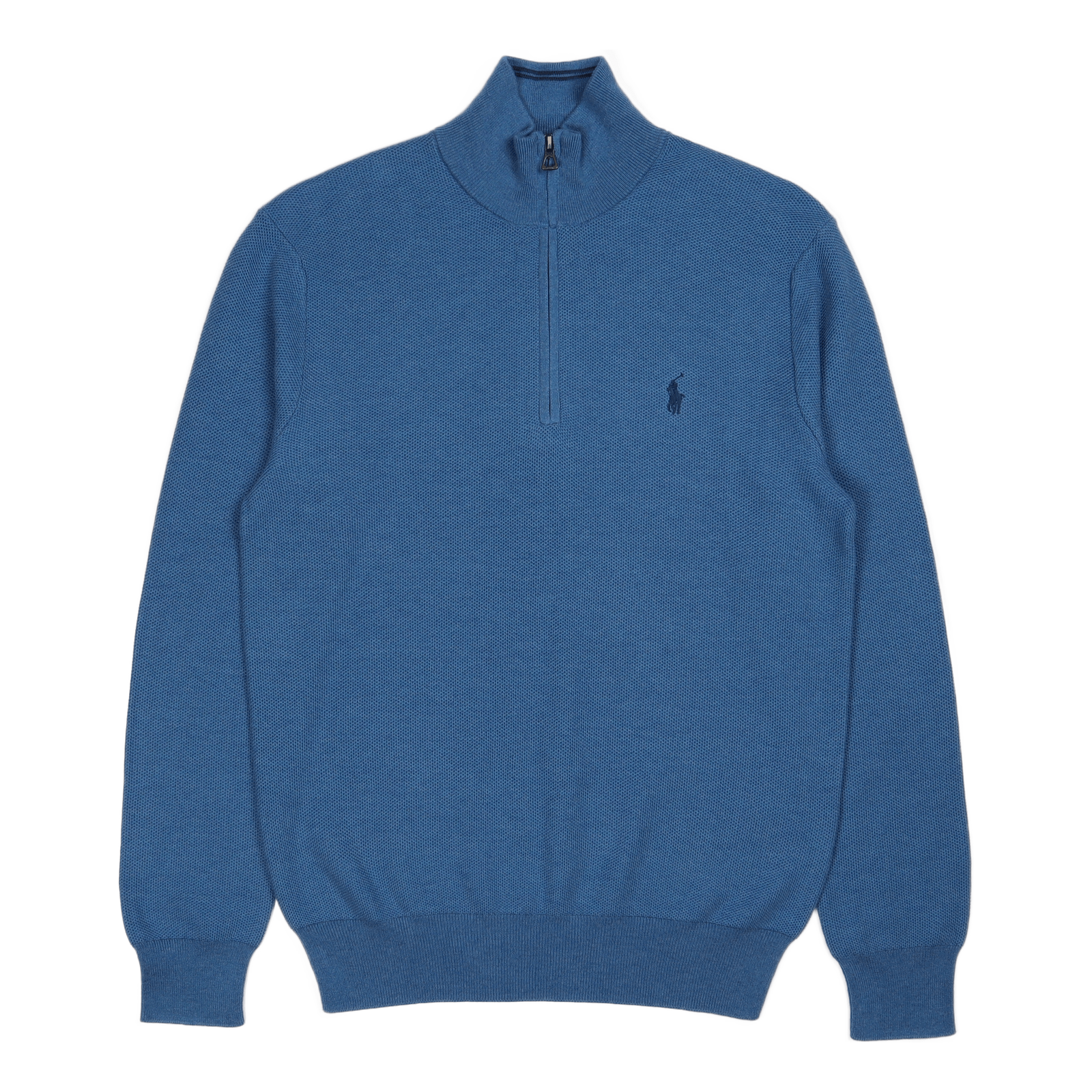 Mesh-Knit Cotton Quarter-Zip Sweater Withdraw Blue Heather