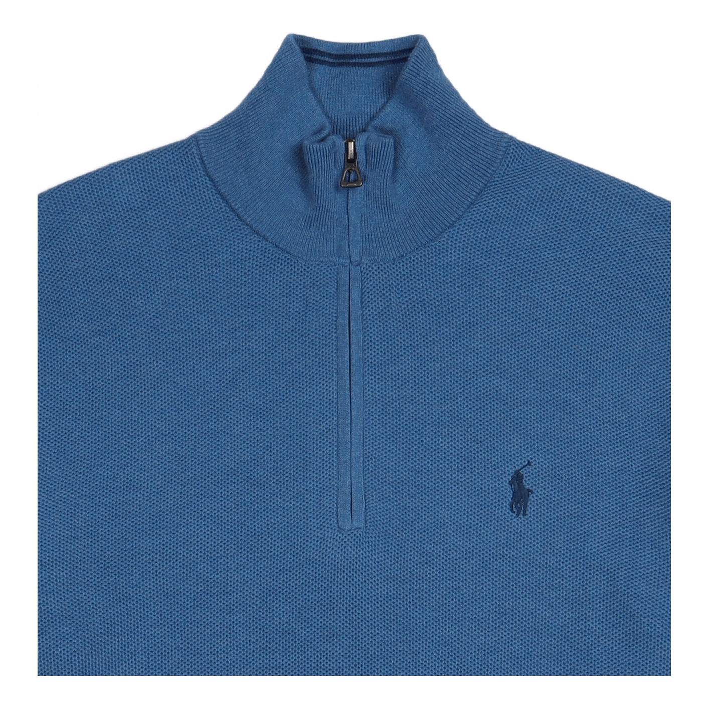 Mesh-Knit Cotton Quarter-Zip Sweater Withdraw Blue Heather