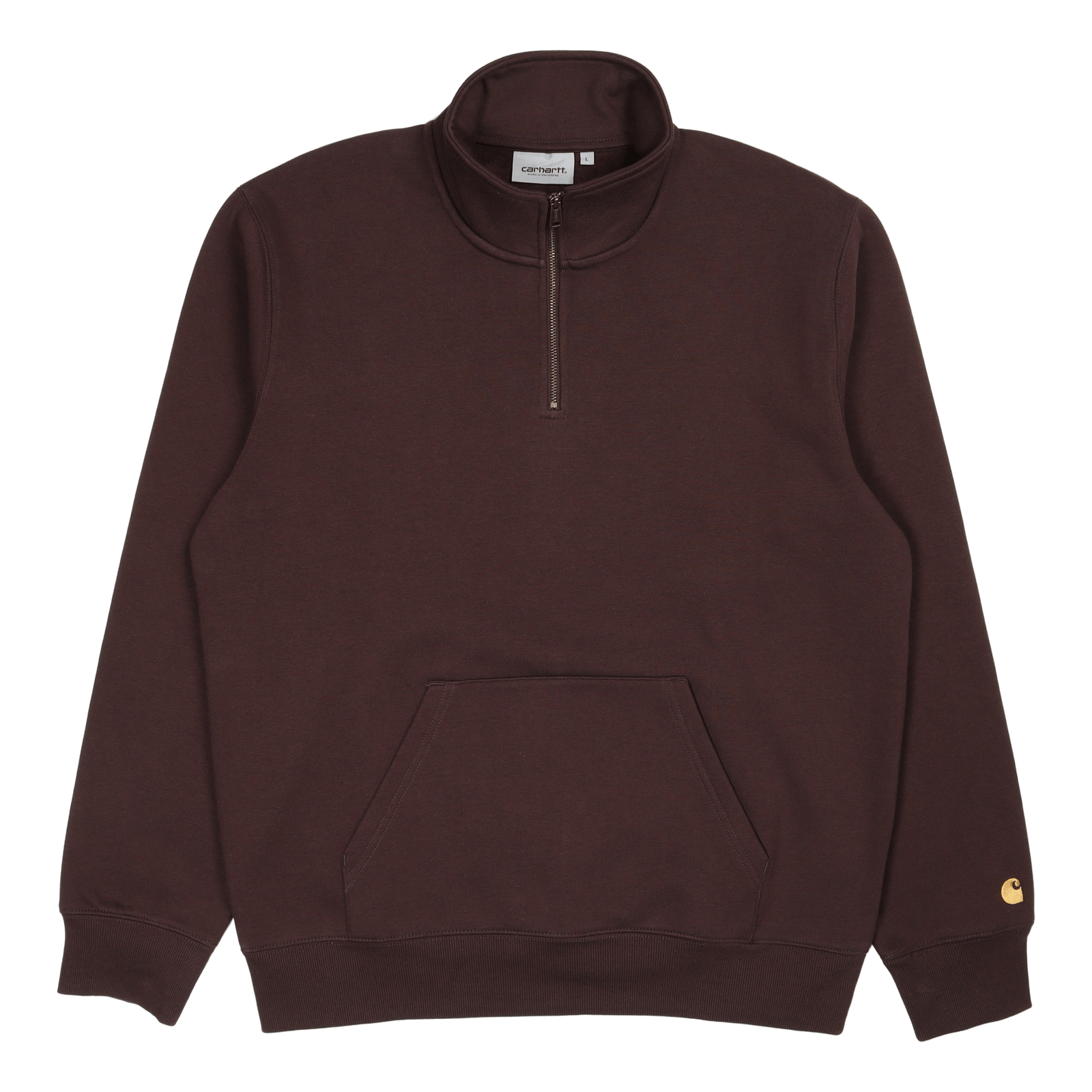 Chase Neck Zip Sweat Dark Umber / Gold