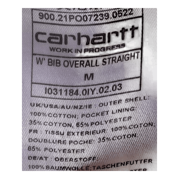 W' Bib Overall Straight White / Blue