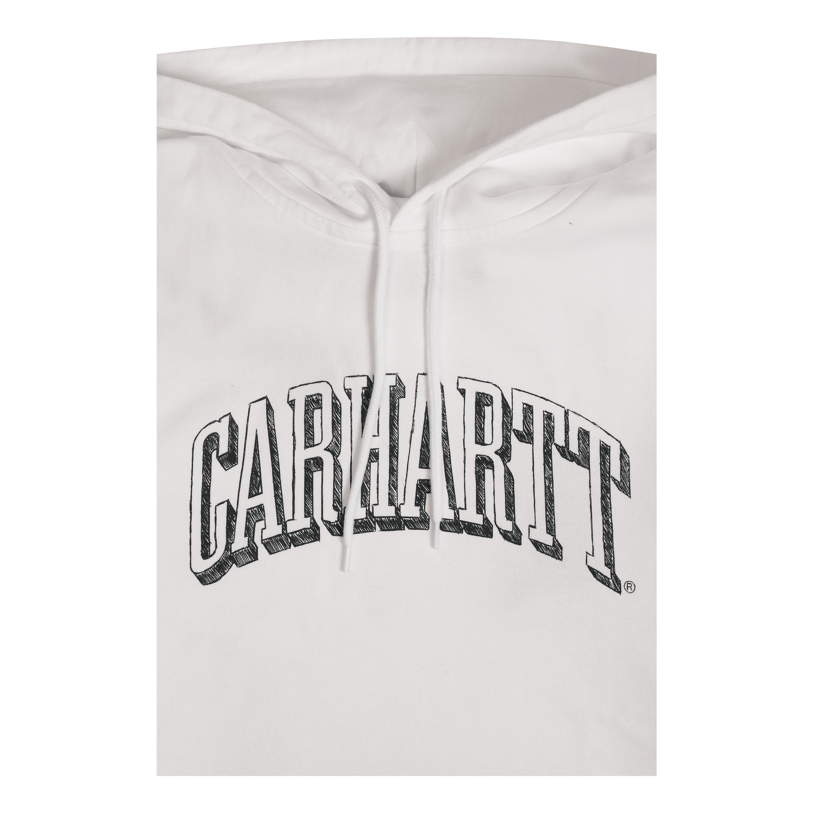 Hooded Scrawl Sweat White / Juniper