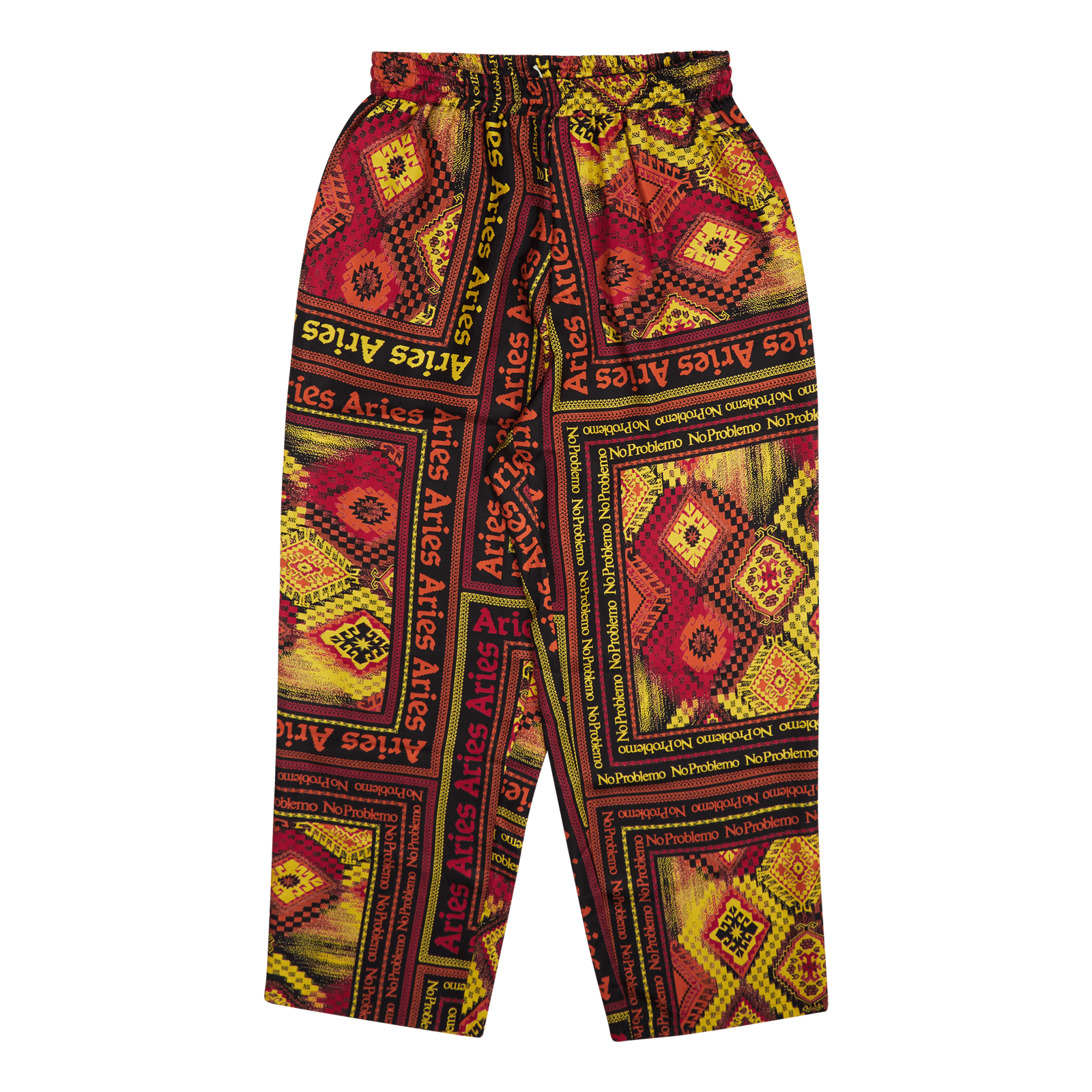 Scarf Print Silk Slacker Pants Multi