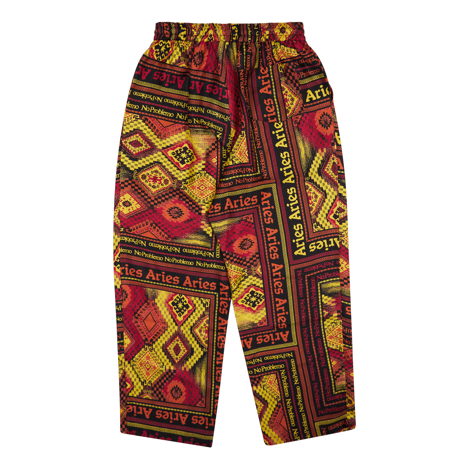 Scarf Print Silk Slacker Pants Multi